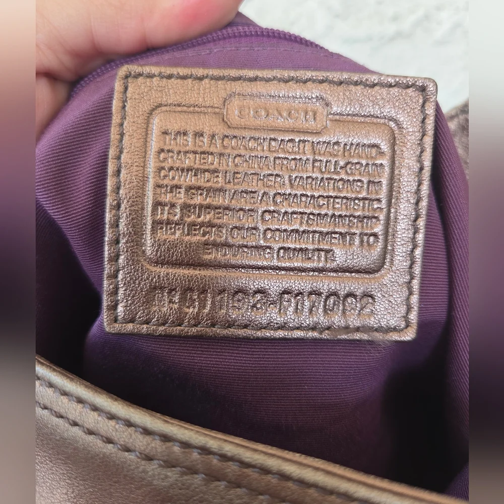 Coach Bronze Metallic Hobo Bag Like New
